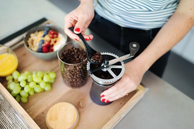 Peugeot - Kronos Manual Coffee Mill - Adjustable Grinder with 43 Settings - Stainless Steel, 50g Capacity