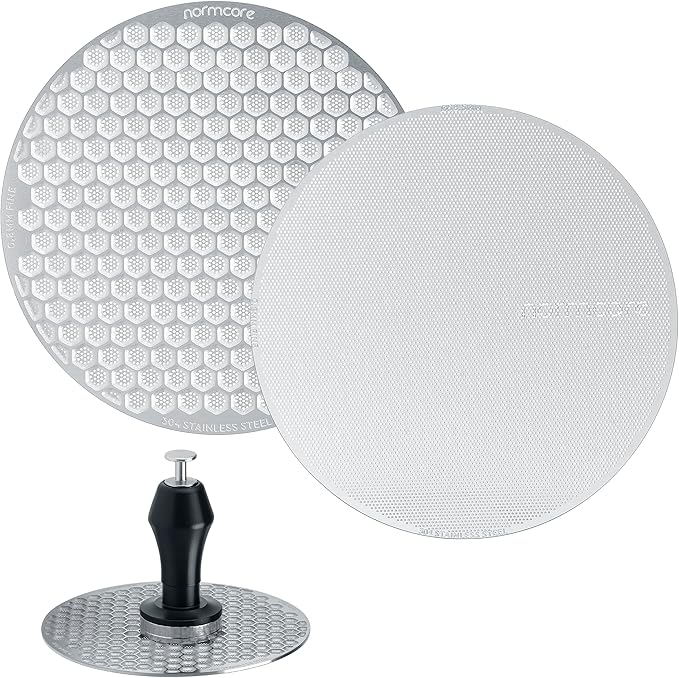Normcore 58.5mm Magnetic Puck Screen Kit - 0.2mm Ultra-Thin, 0.8mm Standard Espresso Filter Screens with Magnetic Pin and Stand - 304 Stainless Steel Reusable Metal Coffee Filter