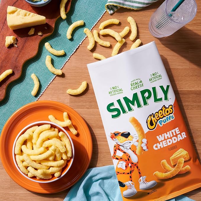 Simply, Cheetos Puffs White Cheddar, 0.875 Ounce (Pack of 36)