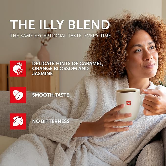 illy Whole Bean Coffee, Classico Medium & Decaffeinated Roasts, 100% Arabica, Premium Italian Coffee, Ideal for Espresso, Drip, Moka and French Press Brewing, 8.8oz, 6 Variety Pack