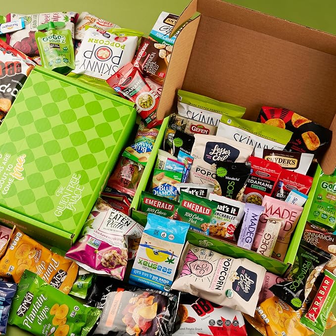 Gluten Free Palace Snack Attack Vegan Snacks Care Package – Healthy Holiday Snack Variety Pack – Plant-Based, Gluten Free, Dairy Free, Non-GMO Cookies, Bars, Chips, Puffs, Fruit & Nuts – Christmas & New Year Gifts for Family & Friends (20 Count)