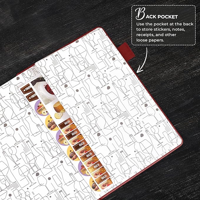 Clever Fox Wine Journal for Wine Tasting – Guided Wine Diary & Log Book with Tasting Instructions, Aroma Wheel, Food Pairing & Glass Guide – 132 Entries, Hardcover, A5 Size (Burgundy)