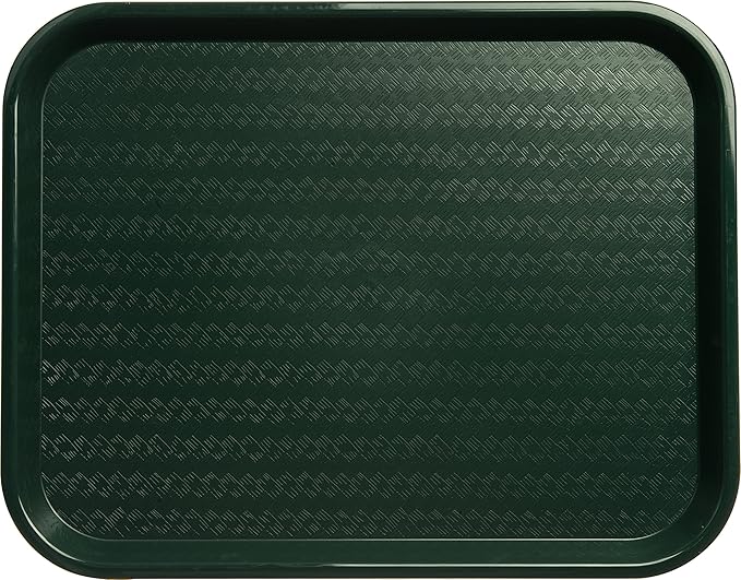 Carlisle FoodService Products Cafe Fast Food Cafeteria Tray with Patterned Surface for Cafeterias, Fast Food, And Dining Room, Plastic, 17.87 X 14 X 0.98 Inches, Forest Green