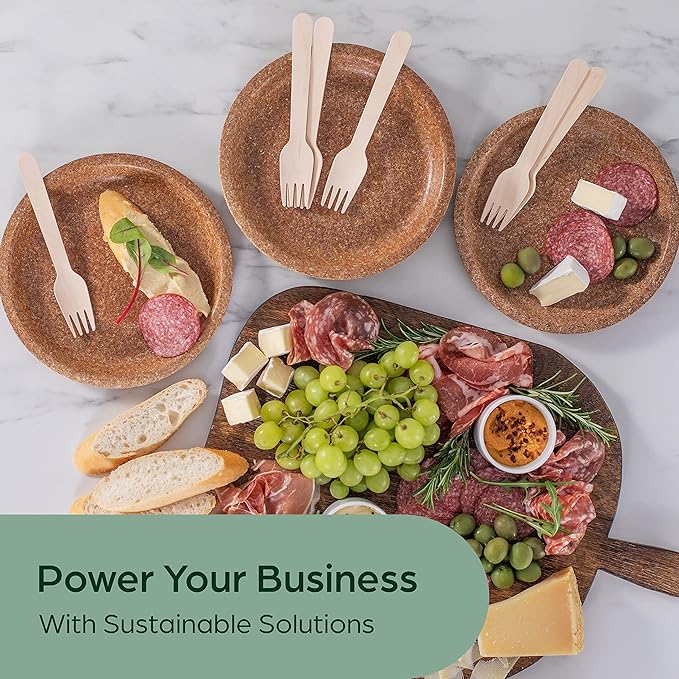 PURPLECLAY Wooden Disposable Forks (300 PCS) FSC Certified Wood Compostable Forks, Eco-Friendly Compostable Utensils for Party, Plastic-Free Wood Utensil, Bamboo Utensils Alternative, Fork for Eating