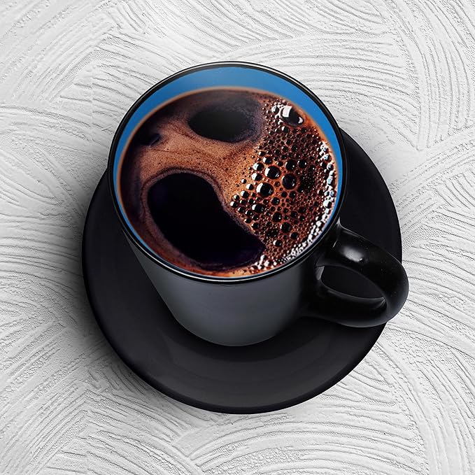 DISCOUNT PROMOS Ceramic Coffee Latte Mugs 12 oz. Set of 10, Bulk Pack - Perfect for Coffee, Tea, Espresso, Hot Cocoa, Other Beverages - Blue