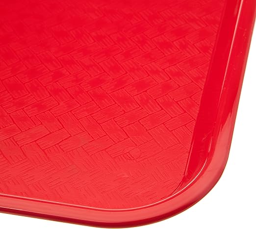 Carlisle FoodService Products Café Standard Cafeteria/Fast Food Tray, 10" x 14", Red (Pack of 2)