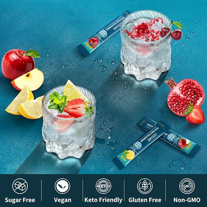 Electrolytes Powder Packets, 30 Sticks Hydration Packet Sugar Free, Electrolyte Drink Mix Travel Electrolyte for Rapid Hydration, Tropical Punch
