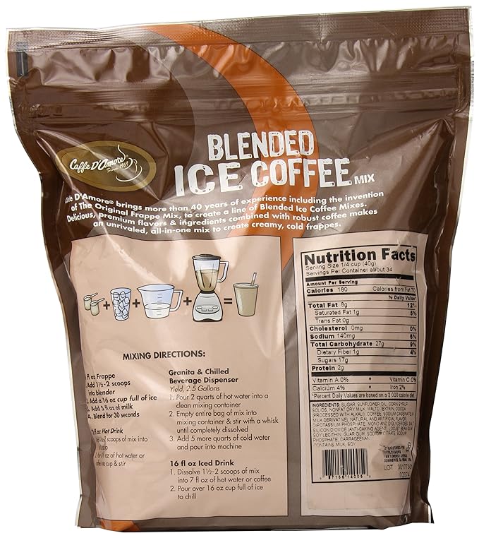 DaVinci Gourmet Mocha Blended Iced Coffee Mix, 3 Pound (Pack of 1)