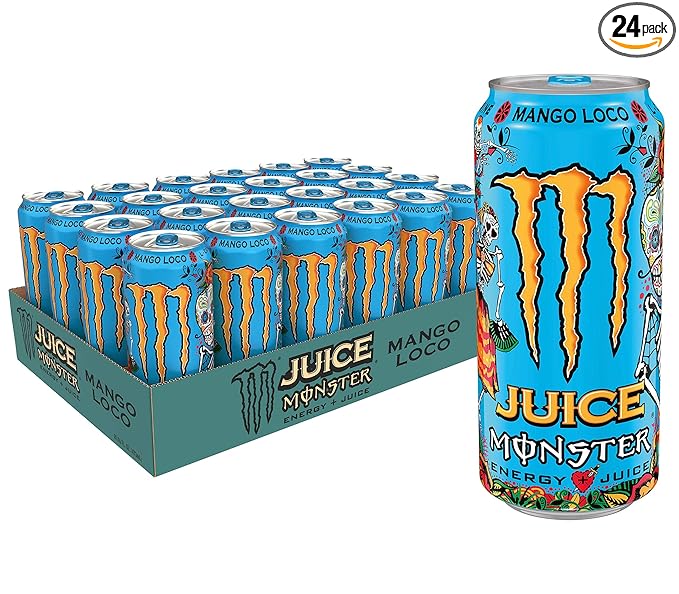 Monster Energy Juice Monster Mango Loco,16 Ounce, 384 Ounce | Energy + Juice, Energy Drink, Pack of 24