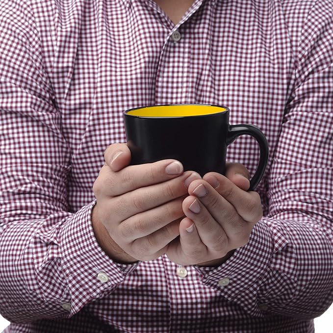 Custom Ceramic Coffee Latte Mugs 12 oz. Set of 100, Personalized Bulk Pack - Perfect for Coffee, Tea, Espresso, Hot Cocoa, Other Beverages - Yellow