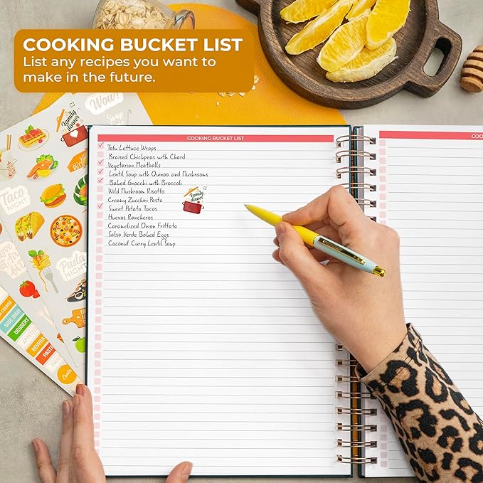 Clever Fox Recipe Book Spiral – Make Your Own Family Cookbook – Blank Recipe Notebook Organizer – Empty Cooking Journal to Write In Recipes – Large Size, 9.3”x11.2”, Hardcover (Dark Teal)