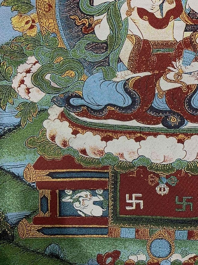 Silk Embroidey Tibetan Thangka Buddhism Tapestry Vajrasattva Double Body Tangka Fengshui Wall Hanging for Home Decor Tapestry Meditation