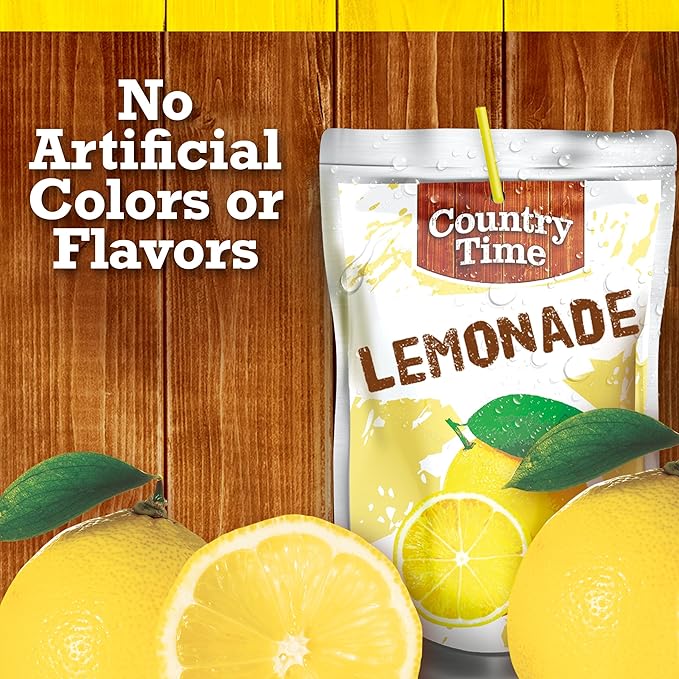 Country Time Lemonade Flavored Drink Pouches, 40 ct Pack (2 Boxes of 10)
