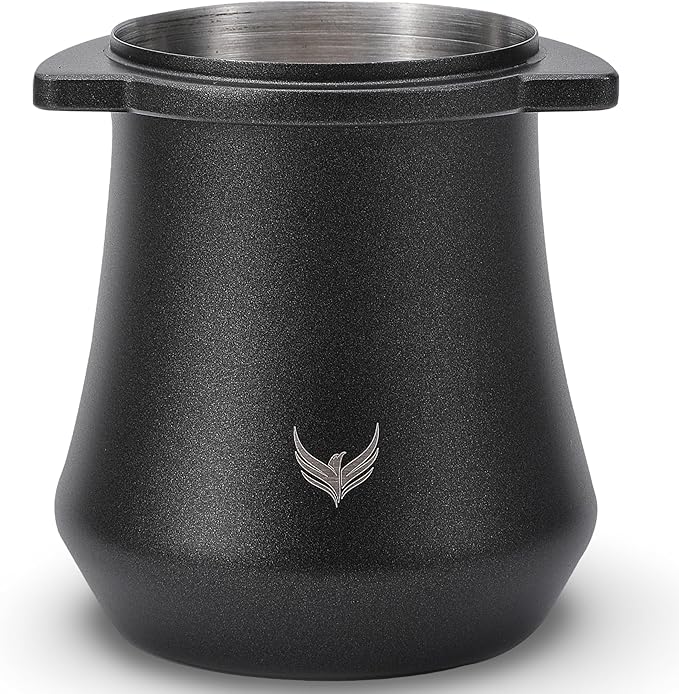 KNODOS Coffee Dosing Cup 54mm For Breville Espresso Machine Portafilter Stainless Steel Espresso Dose Cup With Grinder Activating Tab (Black)