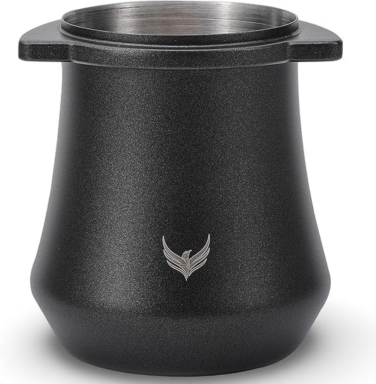 KNODOS Coffee Dosing Cup 54mm For Breville Espresso Machine Portafilter Stainless Steel Espresso Dose Cup With Grinder Activating Tab (Black)