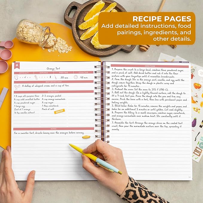 Clever Fox Recipe Book Spiral – Make Your Own Family Cookbook – Blank Recipe Notebook Organizer – Empty Cooking Journal to Write In Recipes – Large Size, 9.3”x11.2”, Hardcover (Purple)