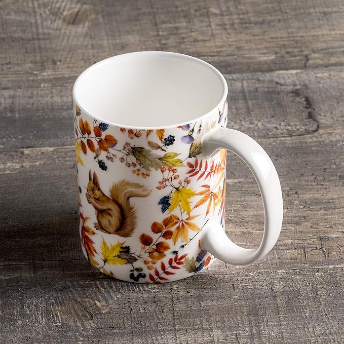 Maison d' Hermine Coffee Mug with Handles Fine Bone China Mugs Pack of One Tea Cups for Hot Beverages Cappuccino Latte Home Restaurant Office Perfect for Gift (Sous-Bois - Foret, 12 Ounce)