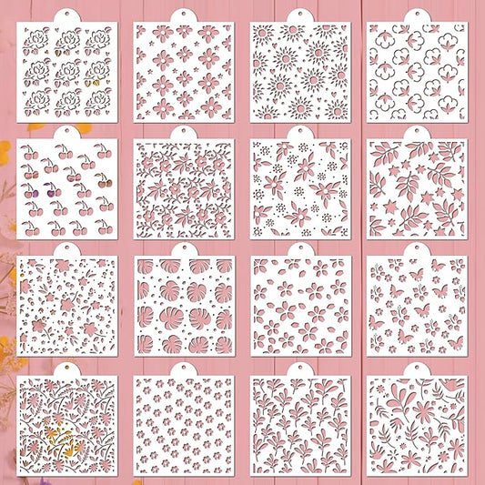 Keluna Cookie Stencils for Royal Icing - Rose Floral Stencils for Cookies Decor Dessert Buttercream Cake Baking Template