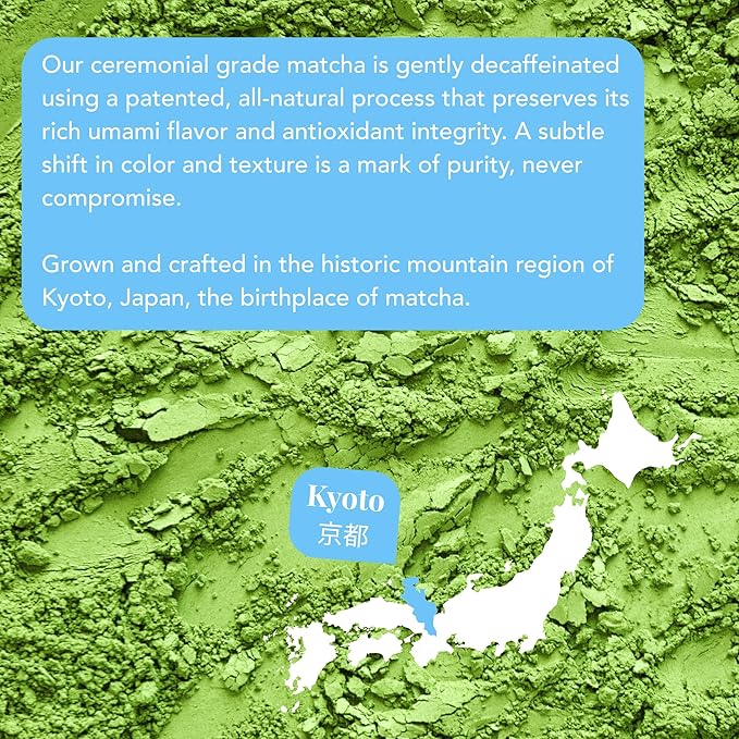 Caff Off Decaf Vanilla Matcha Green Tea Powder From Japan – 15 Sticks ( 2 g each / 30 g total) - Ceremonial Grade & Sugar-Free – No Fillers or Milk Powders – Naturally Decaffeinated Without Chemicals – Tested for Heavy Metals – First Harvest, Shade-Gro...