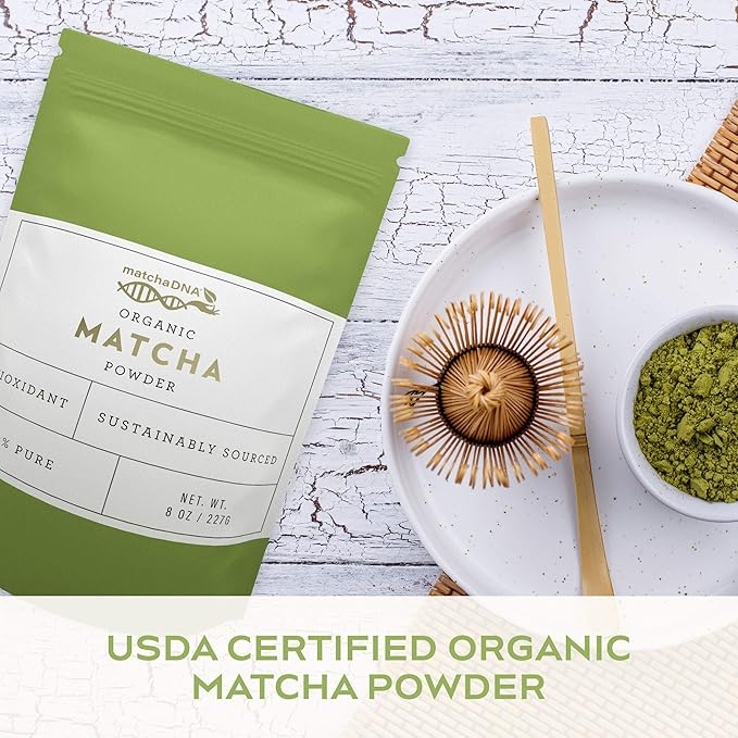 MATCHA DNA Certified Organic Matcha Green Tea Powder (8 oz BAG)