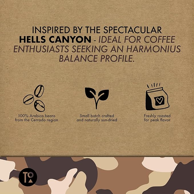 Touring Coffee Roasters Hells Canyon Ethiopian Coffee Whole Beans Medium Roast - 100% Arabica Single Origin, Fruity, Clean, Smooth, Natural Sun Dried – 12oz