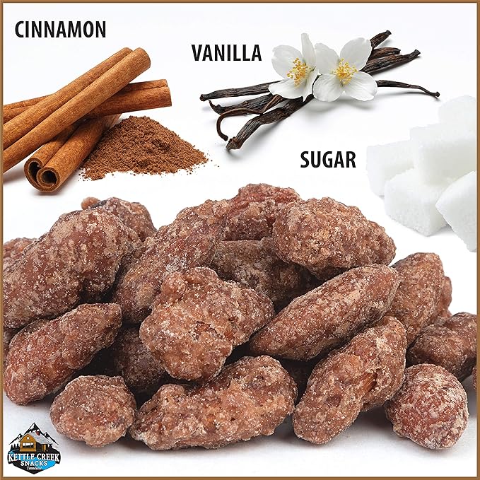 Kettle Creek Snacks Nut Combo - 1 1/2 LBs Cinnamon Almonds & 1 1/2 Lbs. Cinnamon Pecans Individually Sealed