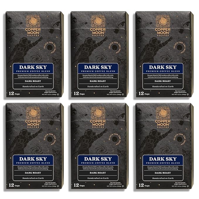 Copper Moon Single Serve Coffee Pods for Keurig K-Cup Brewers, Dark Roast, Dark Sky Blend, 72 Count