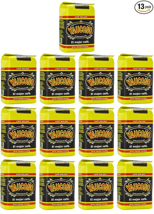 Yaucono Ground Coffee Bagged, 14 Ounce (Pack of 13)