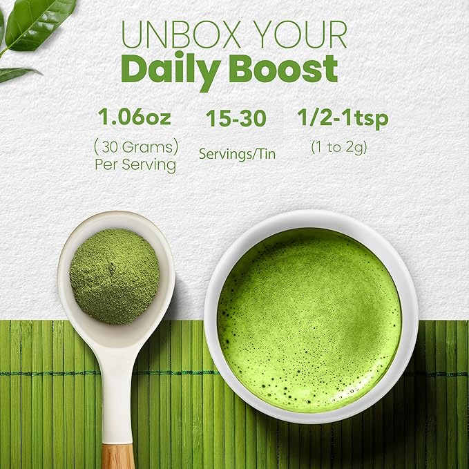 Matcha Wellness - Ceremonial Grade Matcha Green Tea Powder - Shizuoka Masters, Authentic Japanese from Shizuoka, Smooth & Vibrant for Tea Ceremony, Whisked Matcha or Lattes