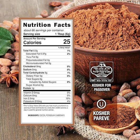 Roots Circle Unsweetened Cocoa Powder | Rich Dark Chocolate Flavor, Perfect for Baking, Smoothies, and Hot Cocoa | Premium Quality, Easy Mixing, Gluten-Free, Kosher | Bulk 2 Pack of 14oz