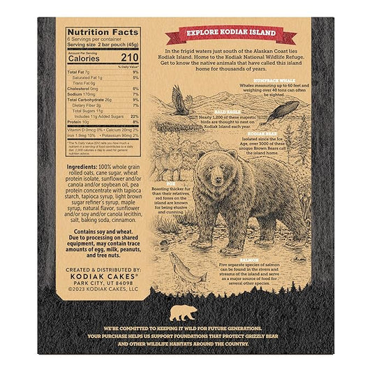 Kodiak Cakes Crunchy Granola Protien Snack Bars, Maple Brown Sugar, High Protein, 100% Whole Grains, 12 boxes with 6 pouches (144 bars)