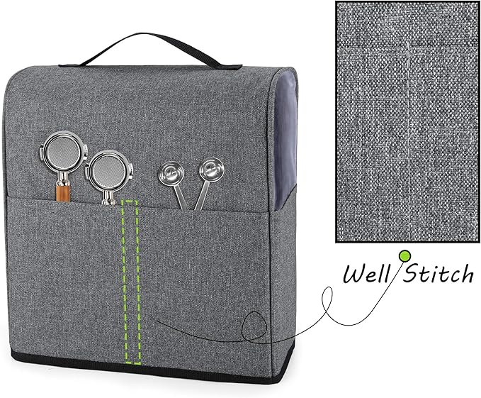 CURMIO Coffee Maker Dust Cover Compatible for Keurig K-Mini and K-Mini Plus, Coffee Making Machine Cover with Pockets for K Cup, Cover Only