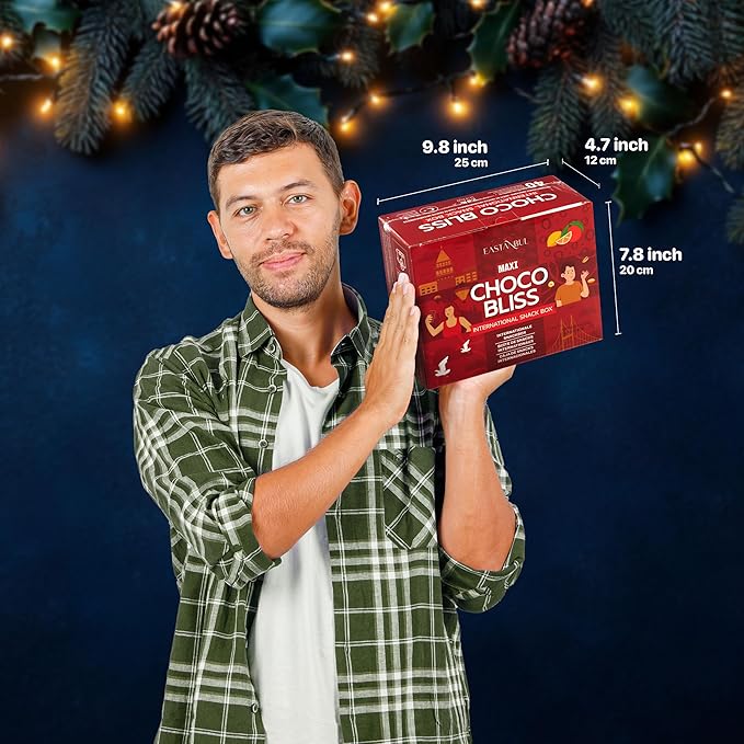 Eastanbul International Snack Box, 40 Chocolate Assortment Bars, Turkish Exotic Snacks, Foreign Exotic Candy Box of Assorted Chocolate for Adults and for Kids, Gift for Holidays & Birthdays