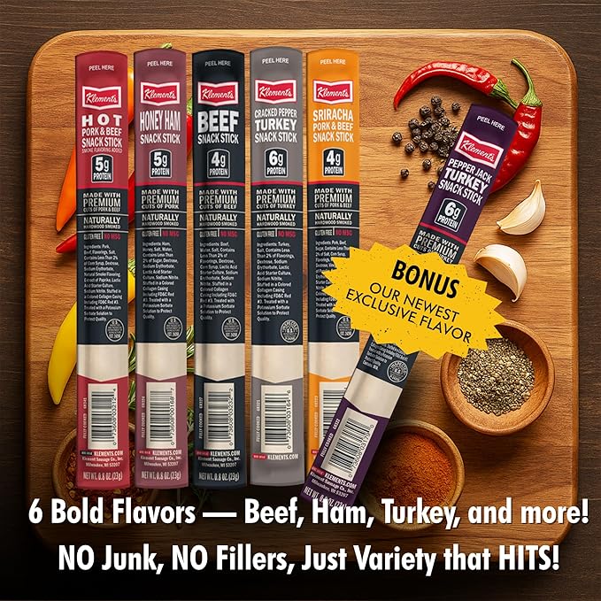 Jerky.com Jerky Gift Basket for Men | 30 Piece Meat Sticks Sampler with Beef Sticks, Pork, Ham, Sriracha, Turkey | High Protein, Low Carb, Keto Friendly Beef Jerky Snack Pack | Gifts for Men