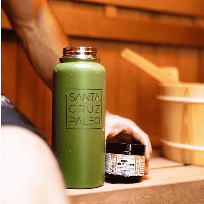 Santa Cruz Paleo Electrolyte Powder, Mango Flavor, Sugar Free Hydration Drink Mix with Himalayan Pink Salt, Sea Salt, Magnesium Glycinate, Potassium Chloride, Sweetened with Stevia, 30 Servings