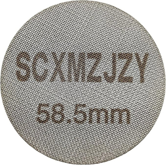 Espresso Puck Screen 58mm-58.5mm, 1.7mm Thickness, 150μm, Made of 316 Stainless Steel. This Coffee Portafilter Puck Screen is designed for Espresso Portafilter and serves as a Lower Shower Screen.