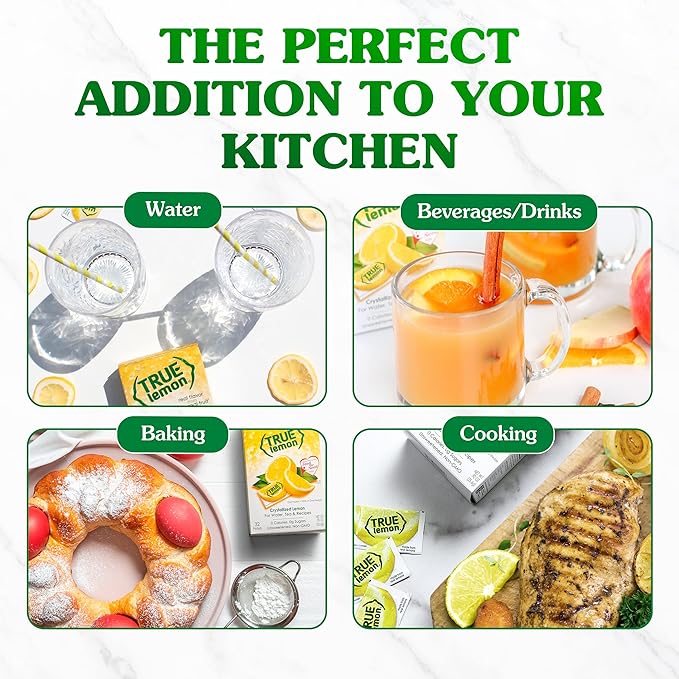 True Citrus TRUE LEMON Water Enhancer, Bulk Dispenser, 500 Count (Pack of 1), 0 Calorie Drink Mix Packets For Water, Sugar Free Lemon Flavoring Powder Packets