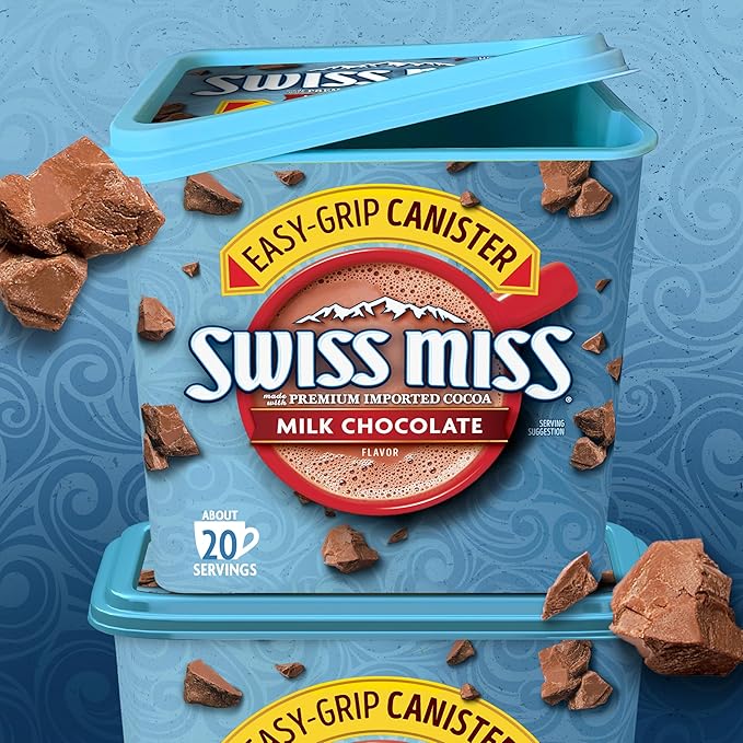Swiss Miss Milk Chocolate Flavored Hot Cocoa Mix, Hot Cocoa Bar Supplies, 22.23 oz. Canister