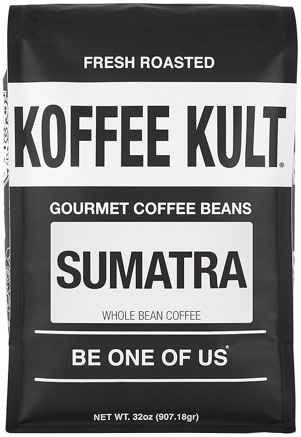 Koffee Kult Sumatra Coffee Beans Dark Roast - Indonesian Fresh Roasted Coffee Beans(Whole Bean, 32oz)
