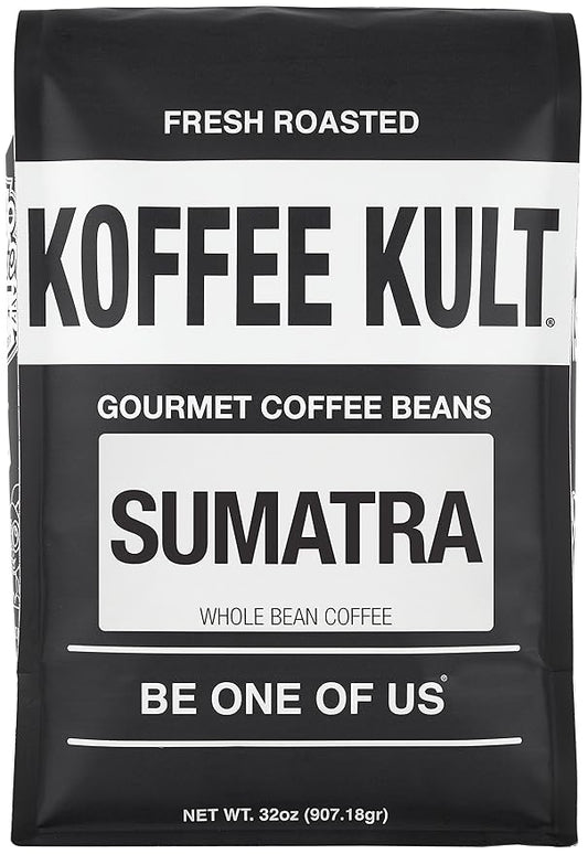 Koffee Kult Sumatra Coffee Beans Dark Roast - Indonesian Fresh Roasted Coffee Beans(Whole Bean, 32oz)
