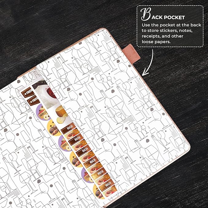 Clever Fox Wine Journal for Wine Tasting – Guided Wine Diary & Log Book with Tasting Instructions, Aroma Wheel, Food Pairing & Glass Guide – 132 Entries, Hardcover, A5 Size (Rose Gold)