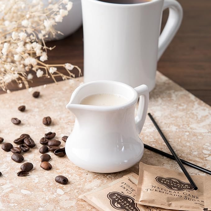 Carlisle FoodService Products 456302 Serving Creamer/Pitcher, Plastic, 2.5" H, 2.56" W, 2.56" L, SAN, 2.9 fl. oz, White (Pack of 4)