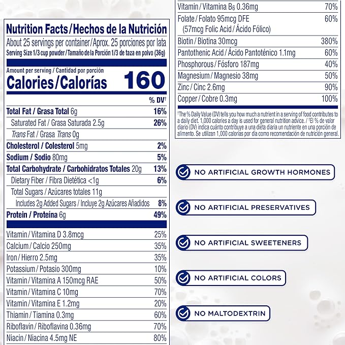 Enfagrow Premium Toddler Nutritional Drink, Made with Real Milk, Brain-Building Omega-3 DHA, Nutrients and Prebiotics for Growth & Immune Support, Non-GMO, Toddler Milk Powder, 32 Oz Can (Pack of 3)