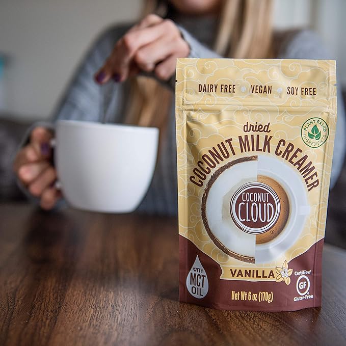 Coconut Cloud: Dairy-Free Coffee Creamer | Minimally Processed, Shelf Stable. Made from Coconut Powdered Milk. | Vegan, Gluten Free, Non-GMO. (Home, Office, Travel), Creamers (Vanilla Pouch)