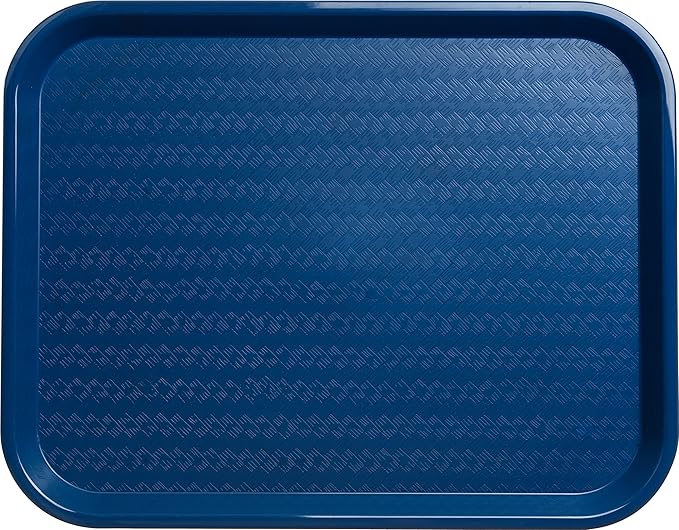 Carlisle FoodService Products Cafe Plastic Fast Food Tray, 14" x 18", Blue (Pack of 2)