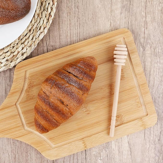 DESIOLE 4Pcs Wooden Honey Dipper Sticks, 6.3 Inch Honey Comb Stick, Mini Honey Mixing Stirrer Spoon for Honey Jar Dispense Drizzle Honey Wedding Party