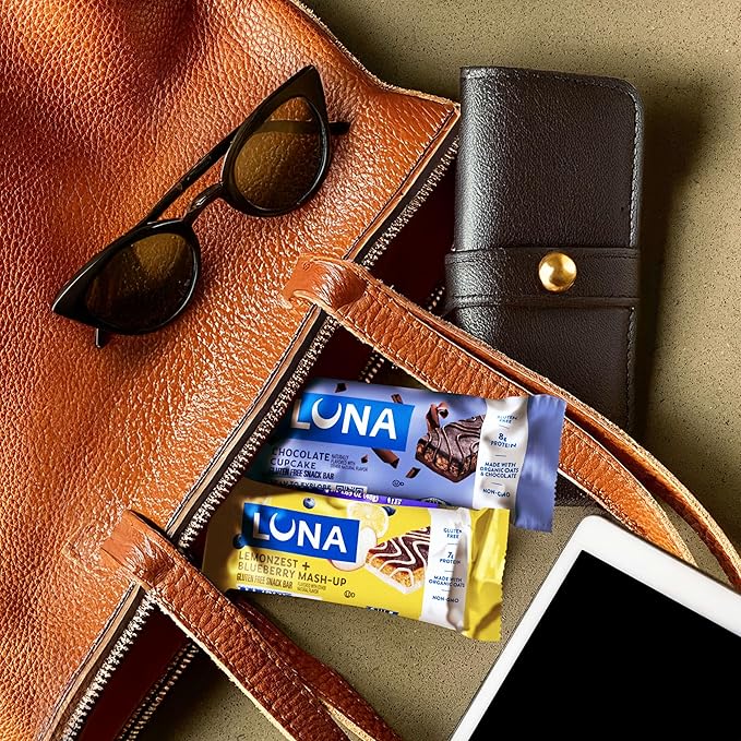 LUNA Bar - Mash-Ups LemonZest + Blueberry Flavor - Gluten Free Snack Bars - Non-GMO - Protein Bars - Made with Organic Oats (15 Pack)
