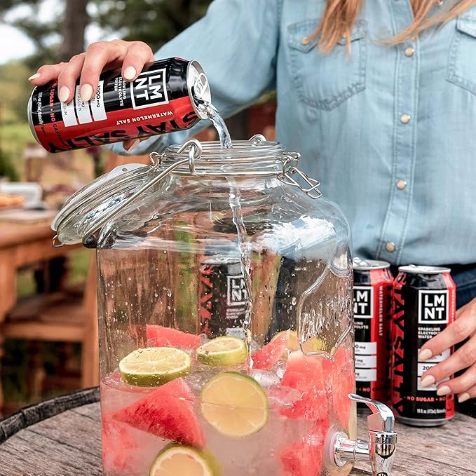 LMNT Sparkling Electrolyte Drink - Watermelon Salt | 12-Count