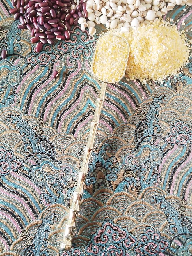 Measuring Spoons with Long Handle, Coffee Scoop, Tablespoon and Teaspoon Scoops Set of 4, Gold Art Style, For Grounds Coffee, Loose Tea, Spices, Dry Ingredients