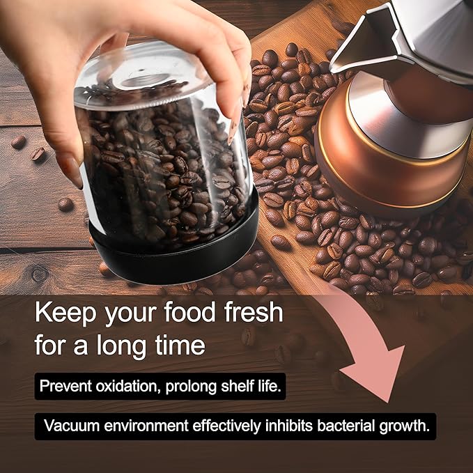 Vacuum Coffee Canister 2-Pack - 40oz & 30oz Coffee Storage Containers, Airtight Glass Coffee Containers for Freshness & Optimal Preservation